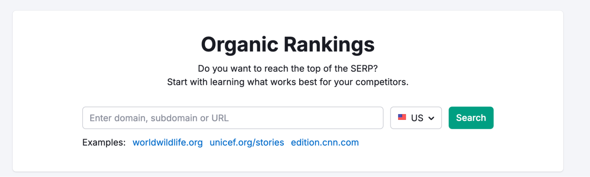 Navigate to Organic Rankings in Semrush